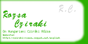 rozsa cziraki business card