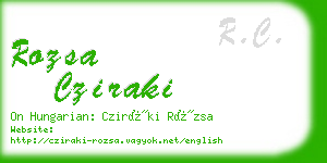 rozsa cziraki business card